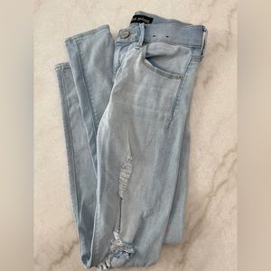 Express distressed denim leggings